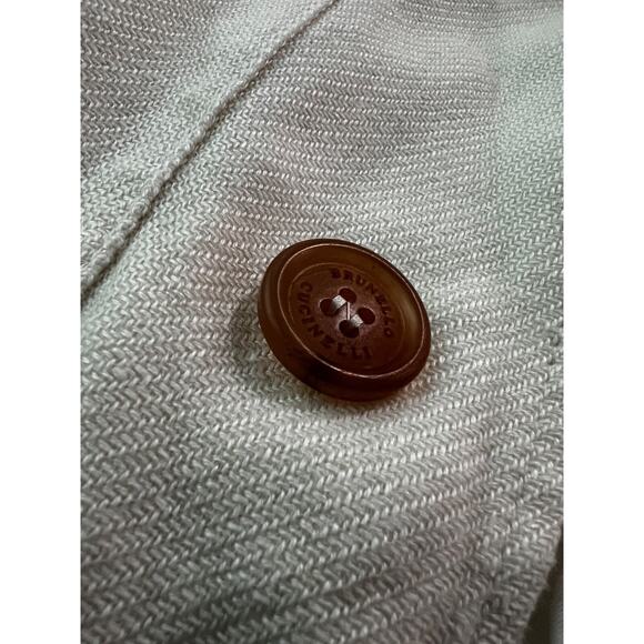 $4000 Brunello Cucinelli Ivory Bomber Jacket Linen Blend IT50 US M/L - Picture 7 of 16